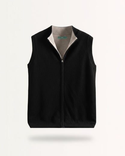 Wool & cashmere Vest Doble-Sided Zipper