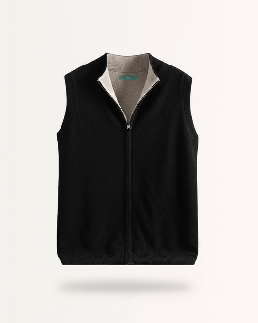 Wool & cashmere Vest Doble-Sided Zipper