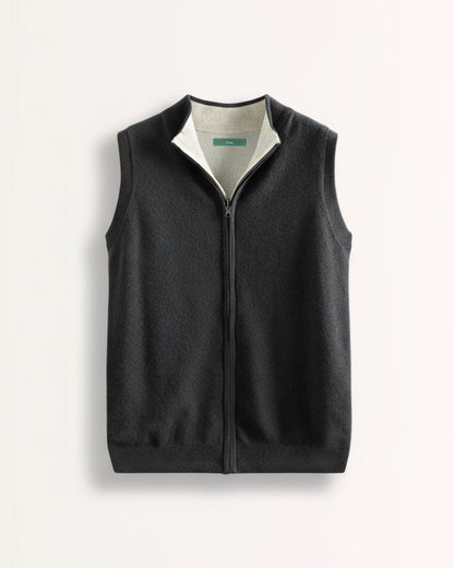 Wool & cashmere Vest Doble-Sided Zipper