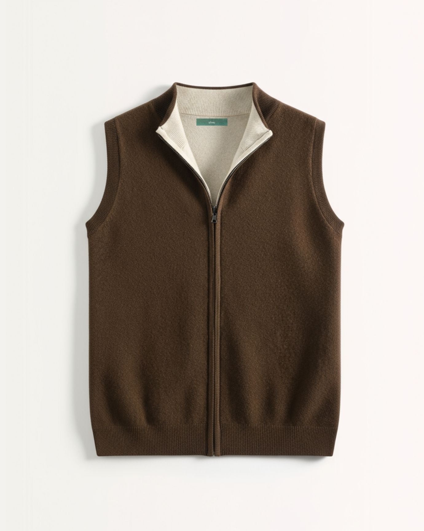Wool & cashmere Vest Doble-Sided Zipper