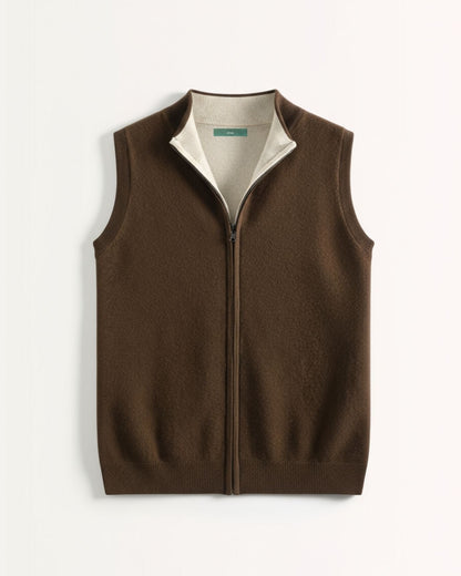 Wool & cashmere Vest Doble-Sided Zipper