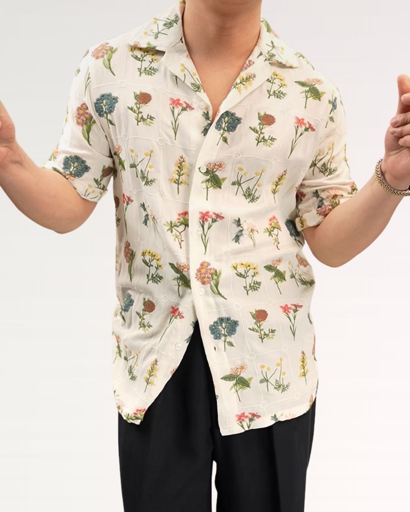 Flowery Embroidery Limited Edition Shirt