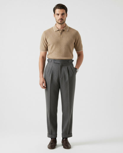 Cashmere Polo Short Sleeve Business Casual