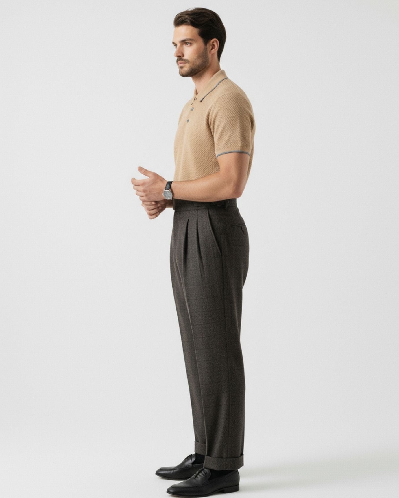 Cashmere Polo Short Sleeve Business Casual