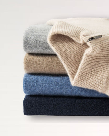 Madrid Cashmere Zip Sweater