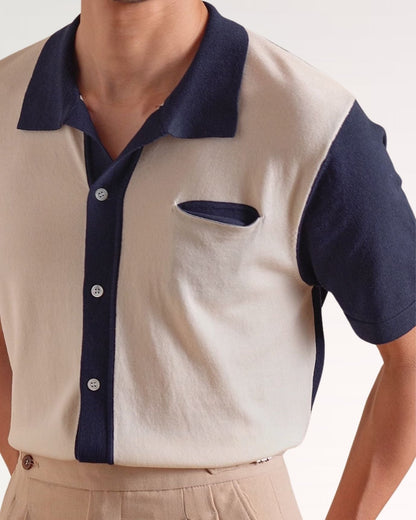 Tibetan Polo Collar Knitted Shirt