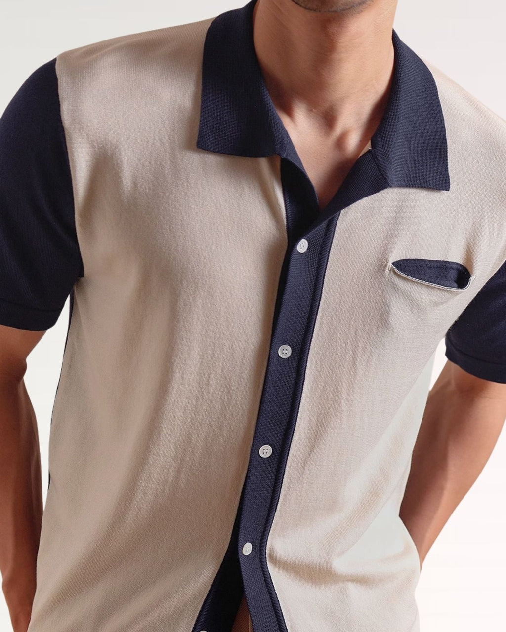 Tibetan Polo Collar Knitted Shirt