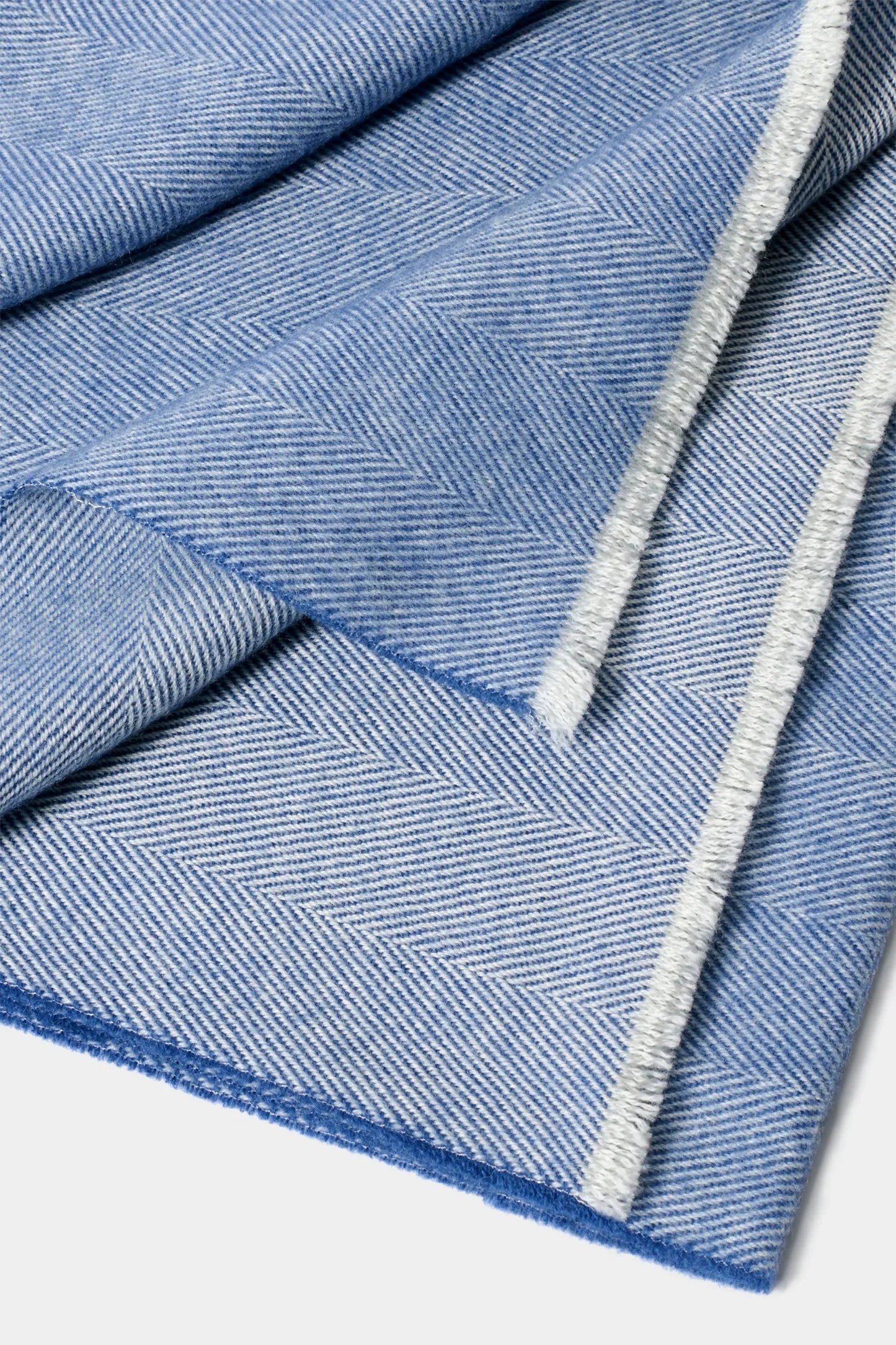 Avio blue herringbone scarf - Made in Italy