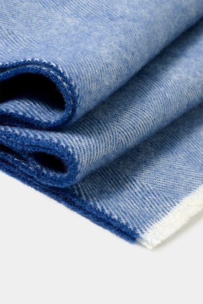 Avio blue herringbone scarf - Made in Italy