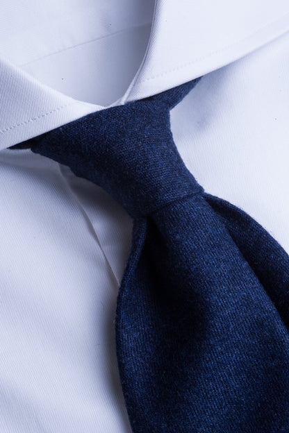 Blue flannel tie - Made In Italy