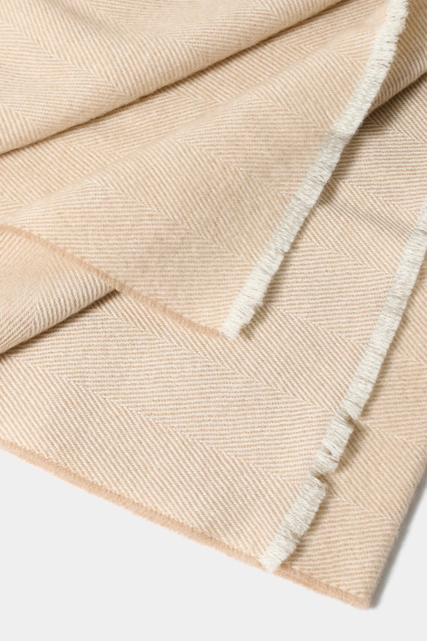 Beige herringbone scarf - Made in Italy
