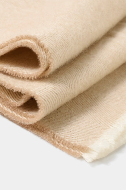 Beige herringbone scarf - Made in Italy