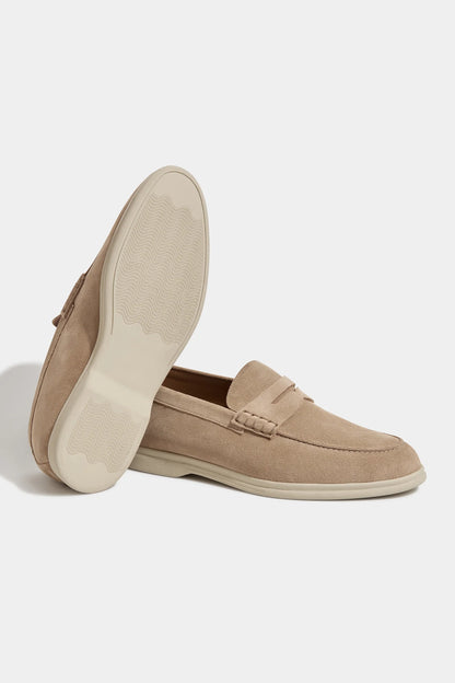Beige penny loafers - Made in Italy