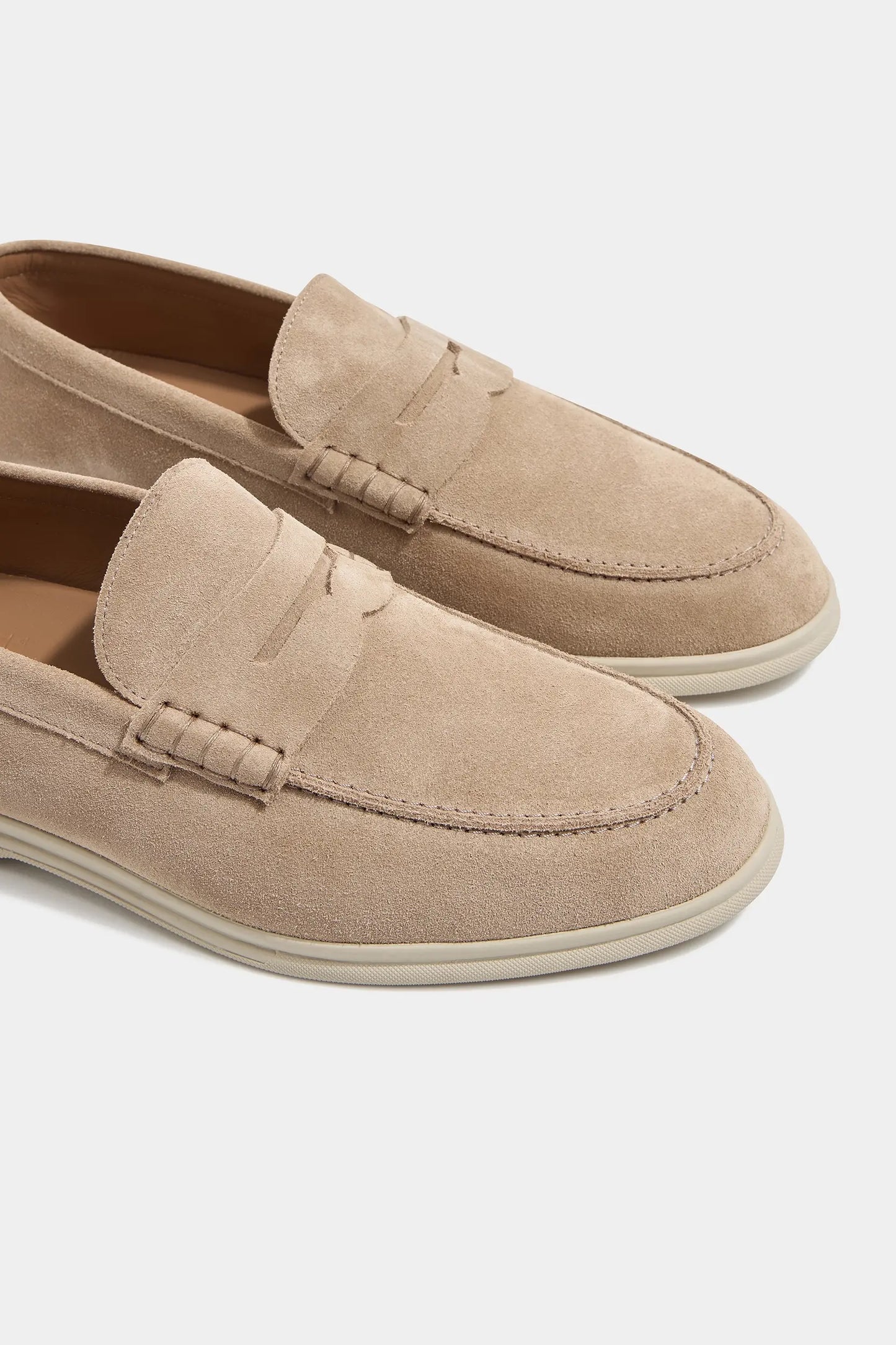 Beige penny loafers - Made in Italy