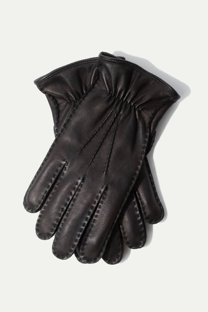 Black deerskin leather gloves - Made in Italy