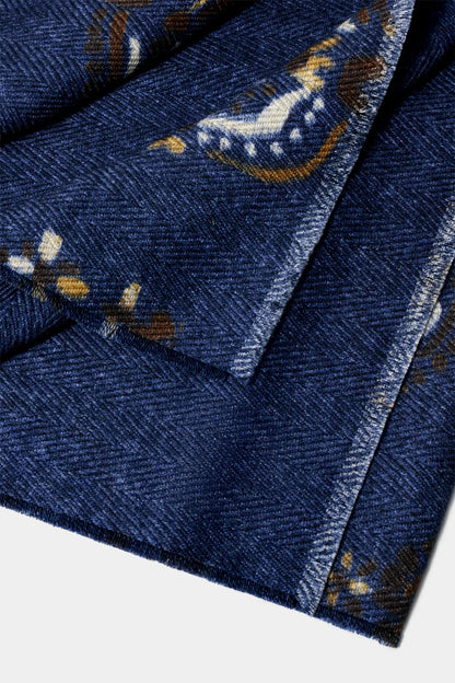 Blue patterned scarf - Made in Italy