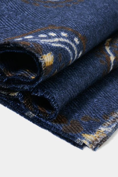 Blue patterned scarf - Made in Italy