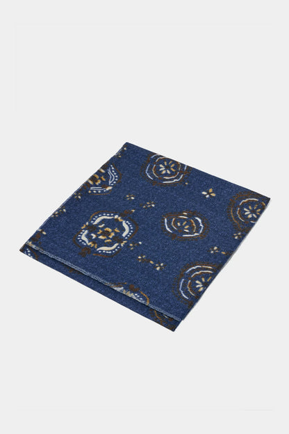 Blue patterned scarf - Made in Italy
