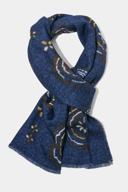 Blue patterned scarf - Made in Italy
