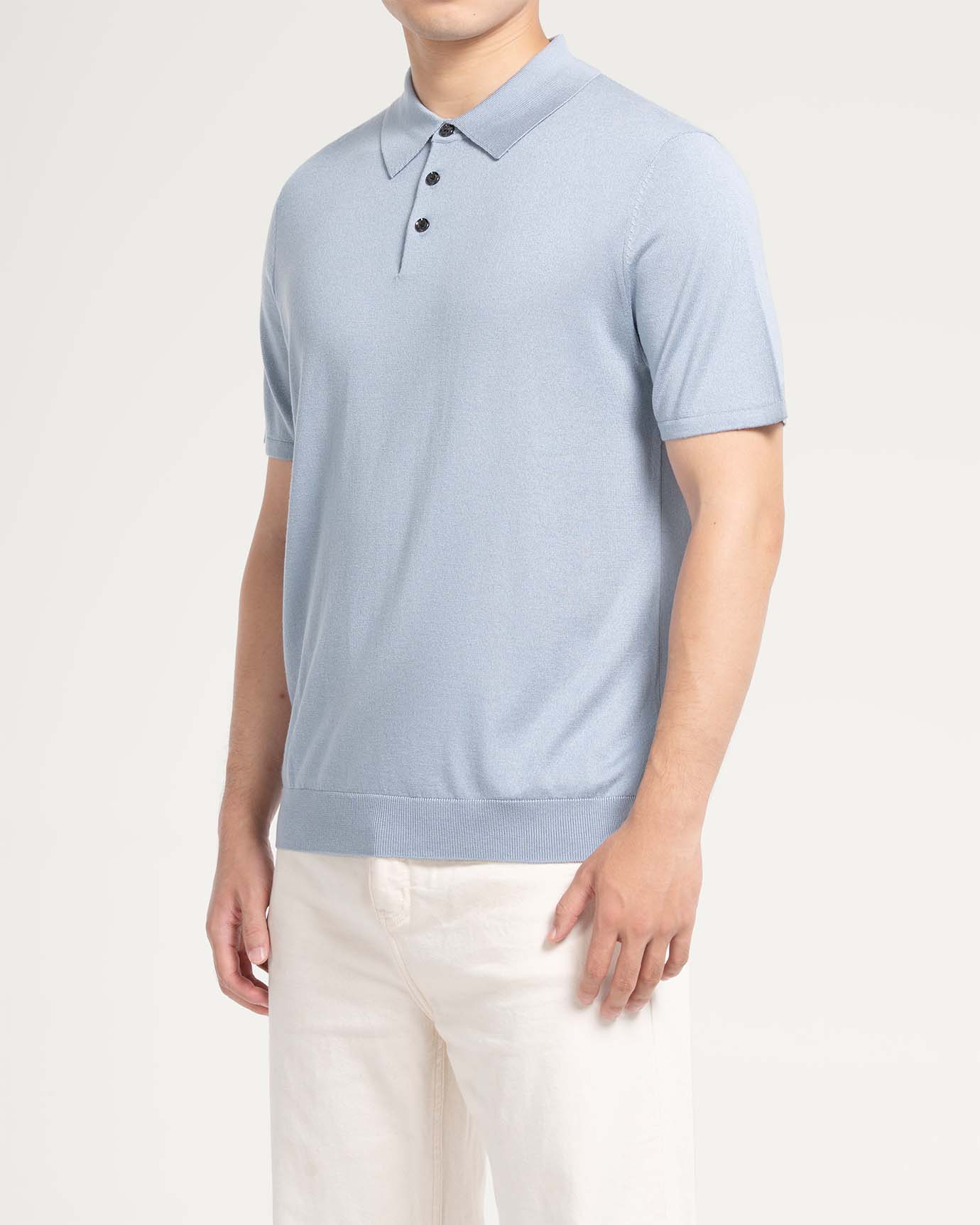 Mulberry Silk Cashmere Polo short-sleeved