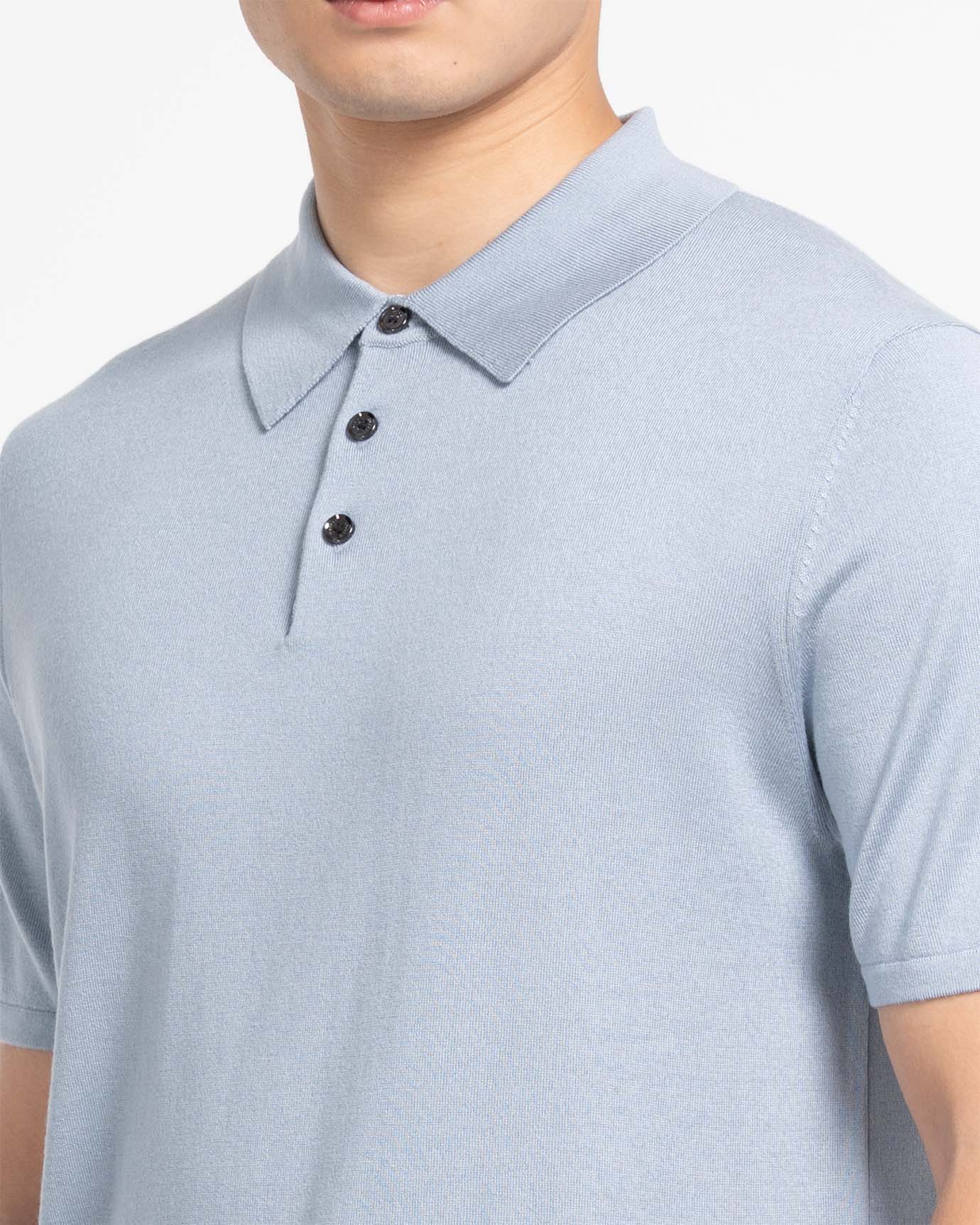 Mulberry Silk Cashmere Polo short-sleeved