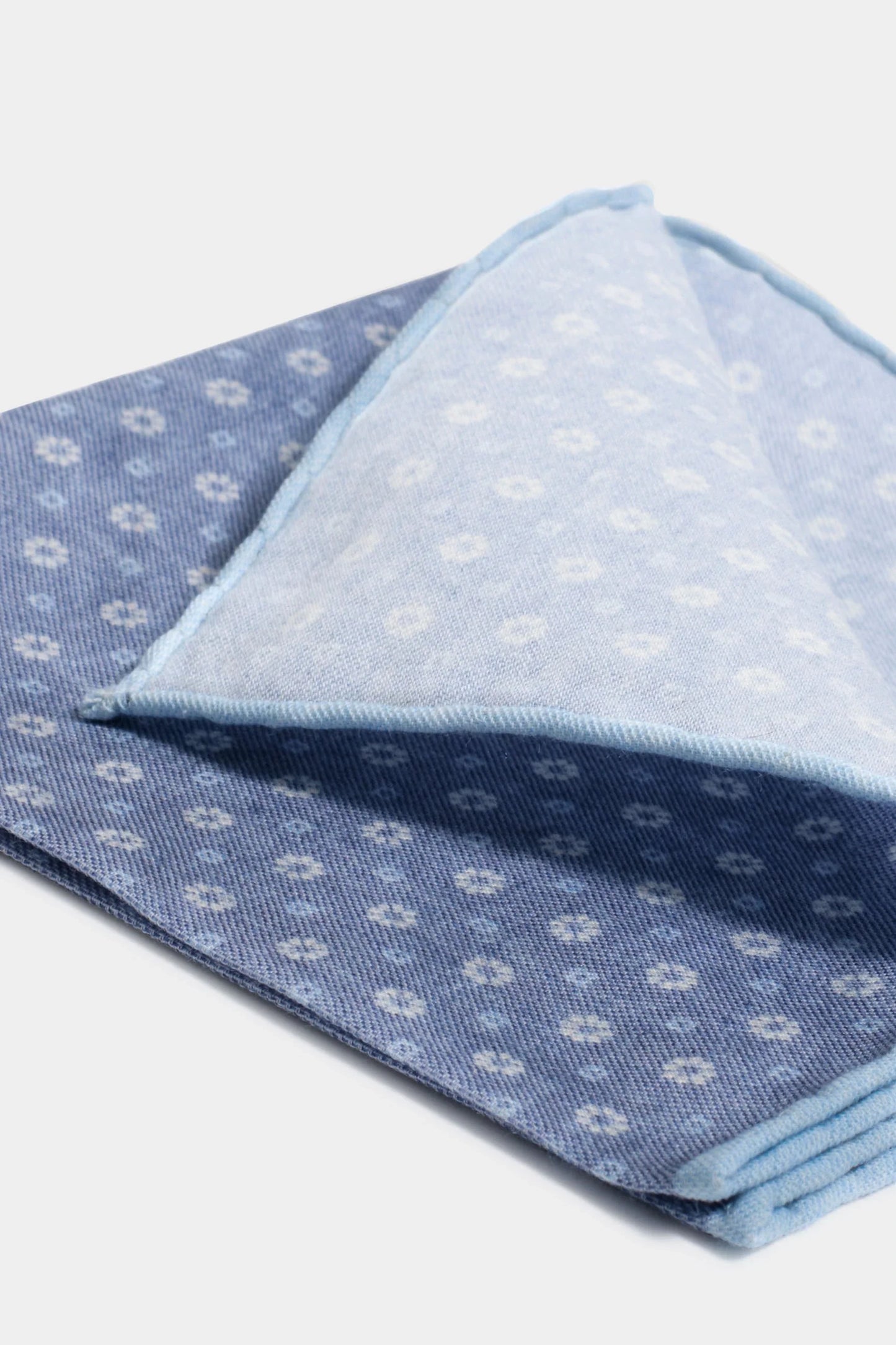 Denim blue fancy pocket square - Made in Italy