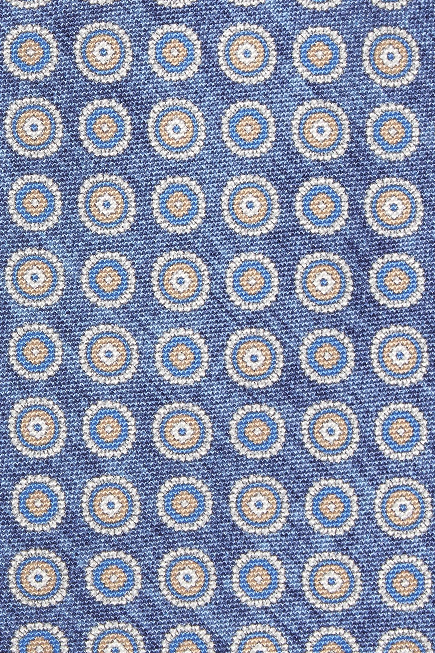 Denim blue fancy silk tie - Made in Italy