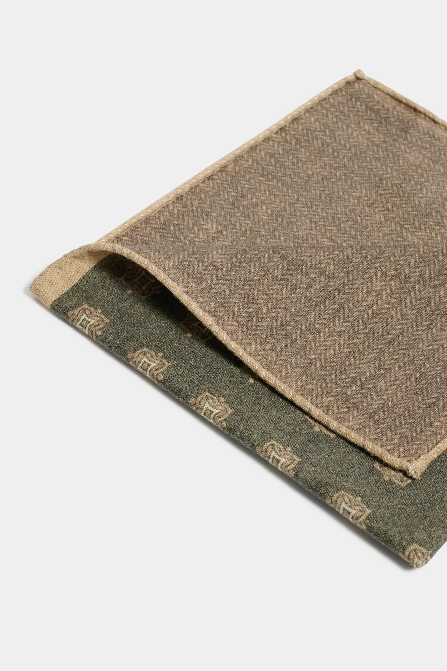 Green fancy pocket square - Made in Italy