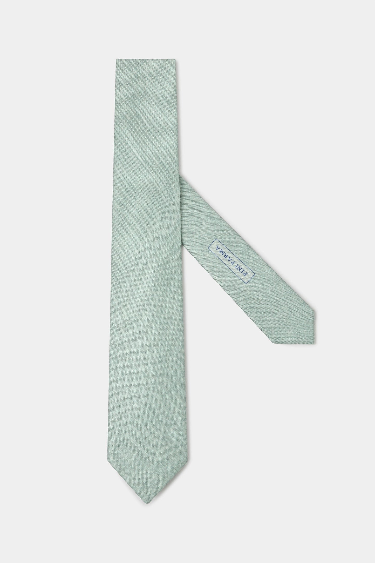 Green linen and silk tie - Made in Italy