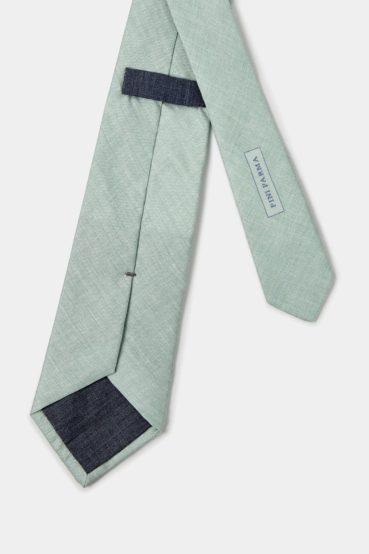 Green linen and silk tie - Made in Italy
