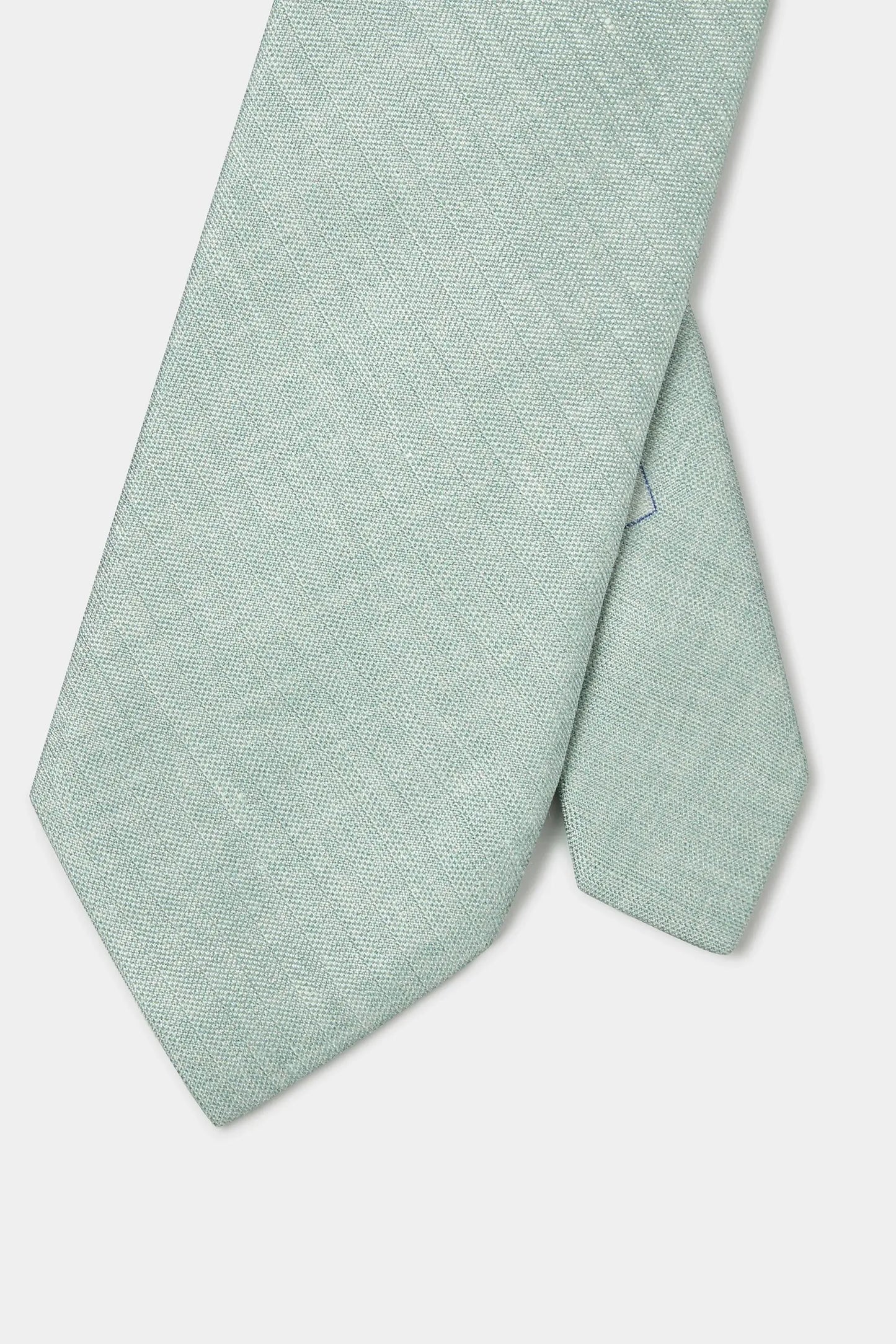 Green linen and silk tie - Made in Italy