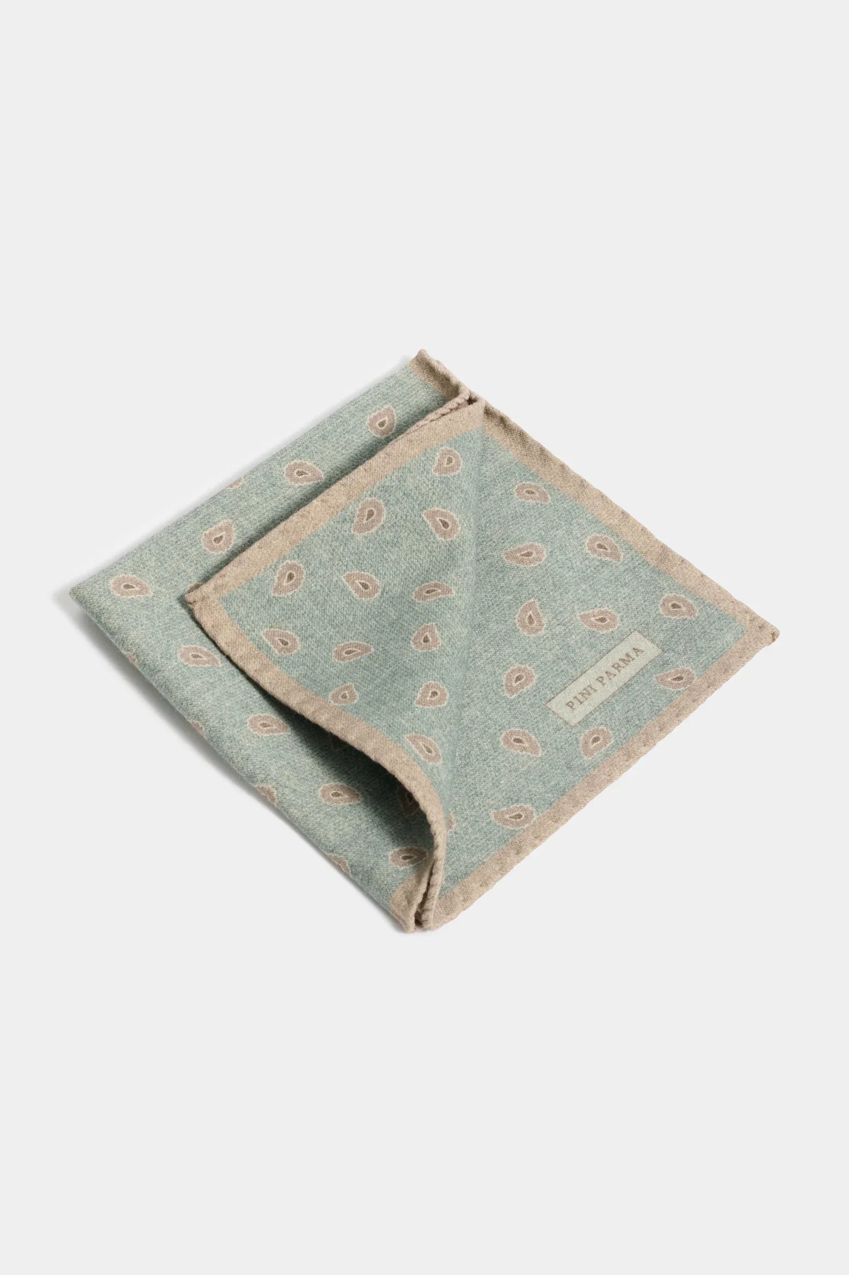 Green paisley pocket square - Made in Italy