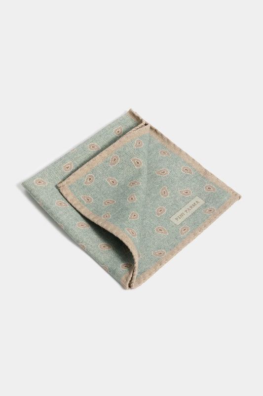 Green paisley pocket square - Made in Italy