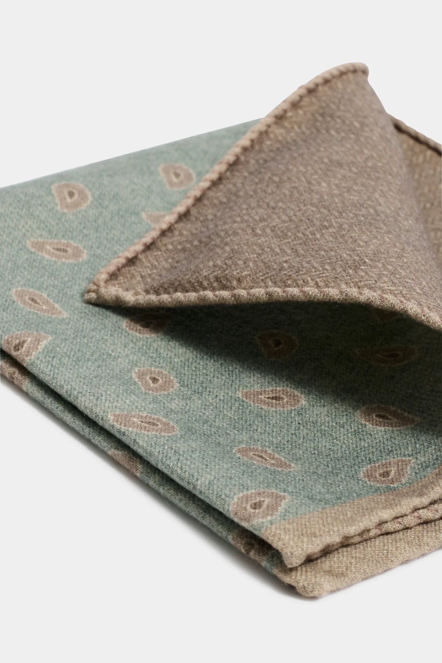 Green paisley pocket square - Made in Italy
