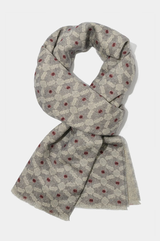Grey patterned scarf - Made in Italy