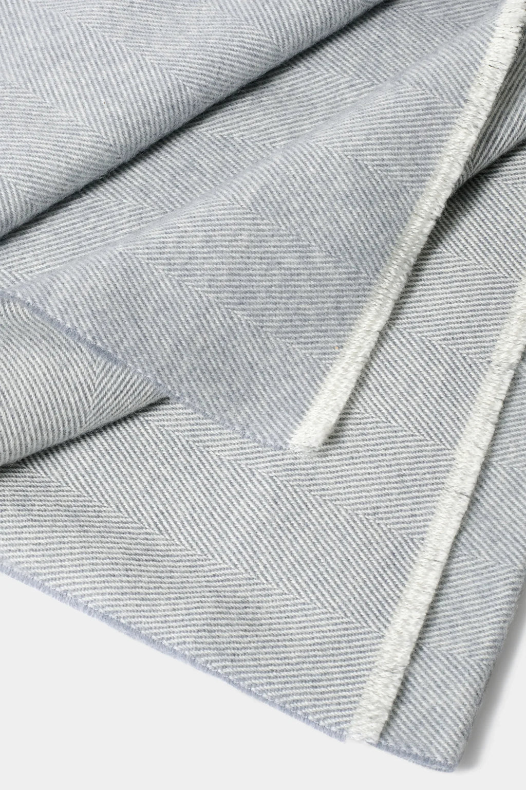 Light grey herringbone scarf - Made in Italy