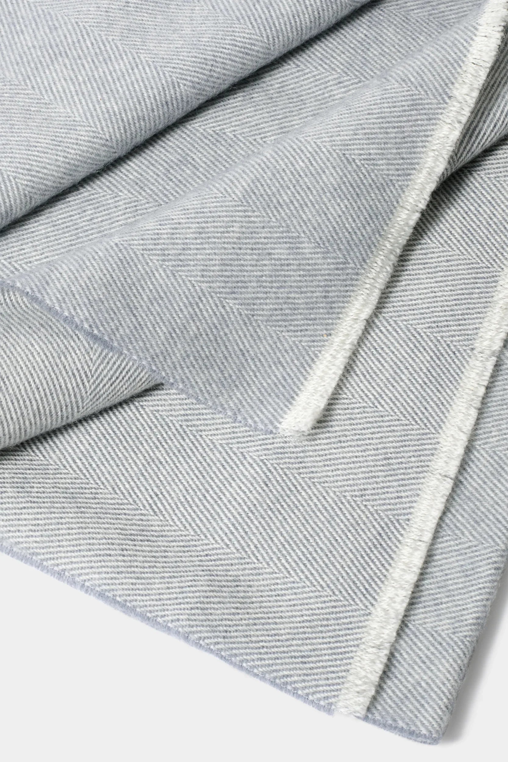 Light grey herringbone scarf - Made in Italy