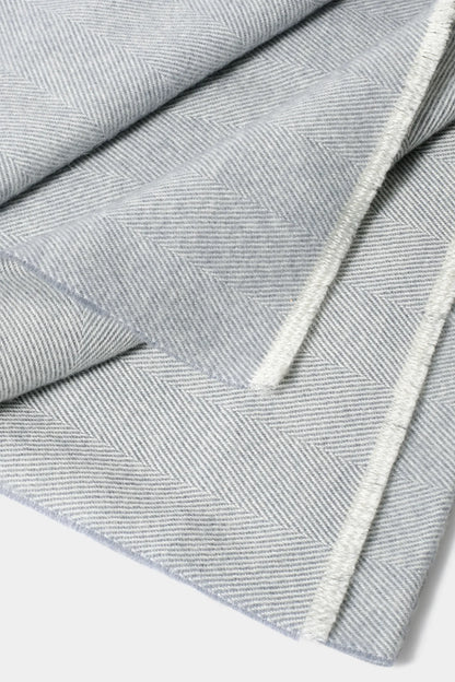 Light grey herringbone scarf - Made in Italy