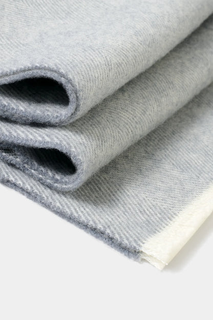 Light grey herringbone scarf - Made in Italy
