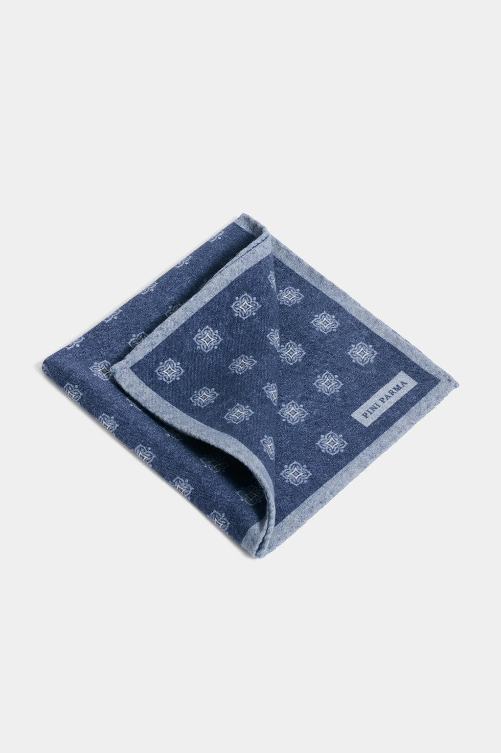 Navy blue fancy pocket square - Made in Italy