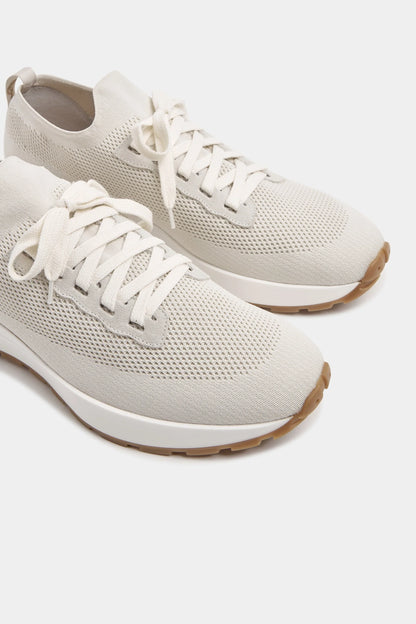 Off-white knitted sneakers - Made In Italy