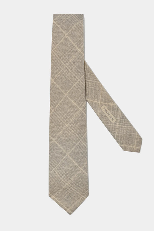 Taupe Prince of wales tie - Made in Italy