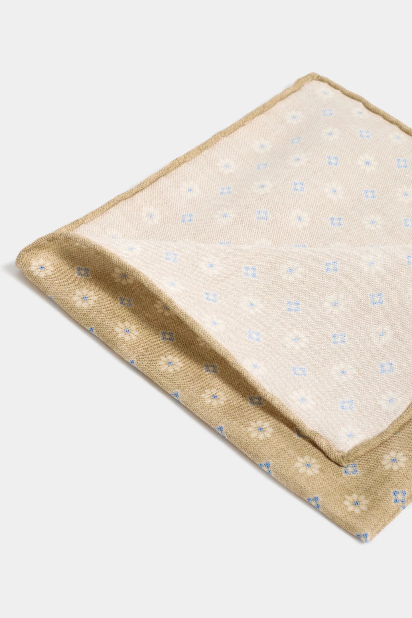 Taupe fancy pocket square - Made in Italy