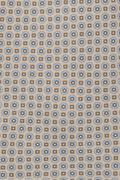 Taupe micro fancy silk tie - Made in Italy
