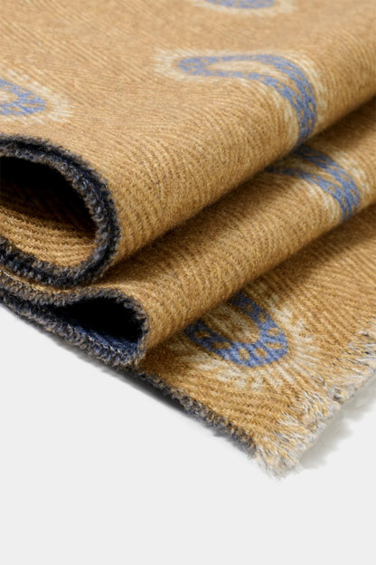 Taupe paisley scarf - Made in Italy