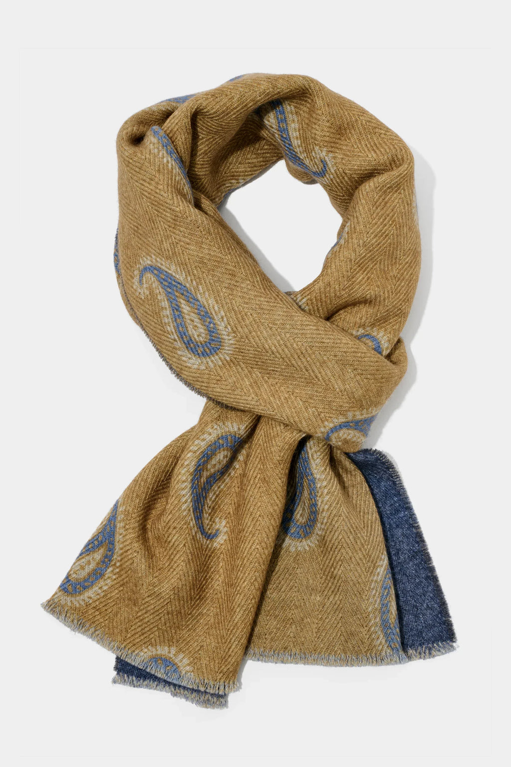 Taupe paisley scarf - Made in Italy