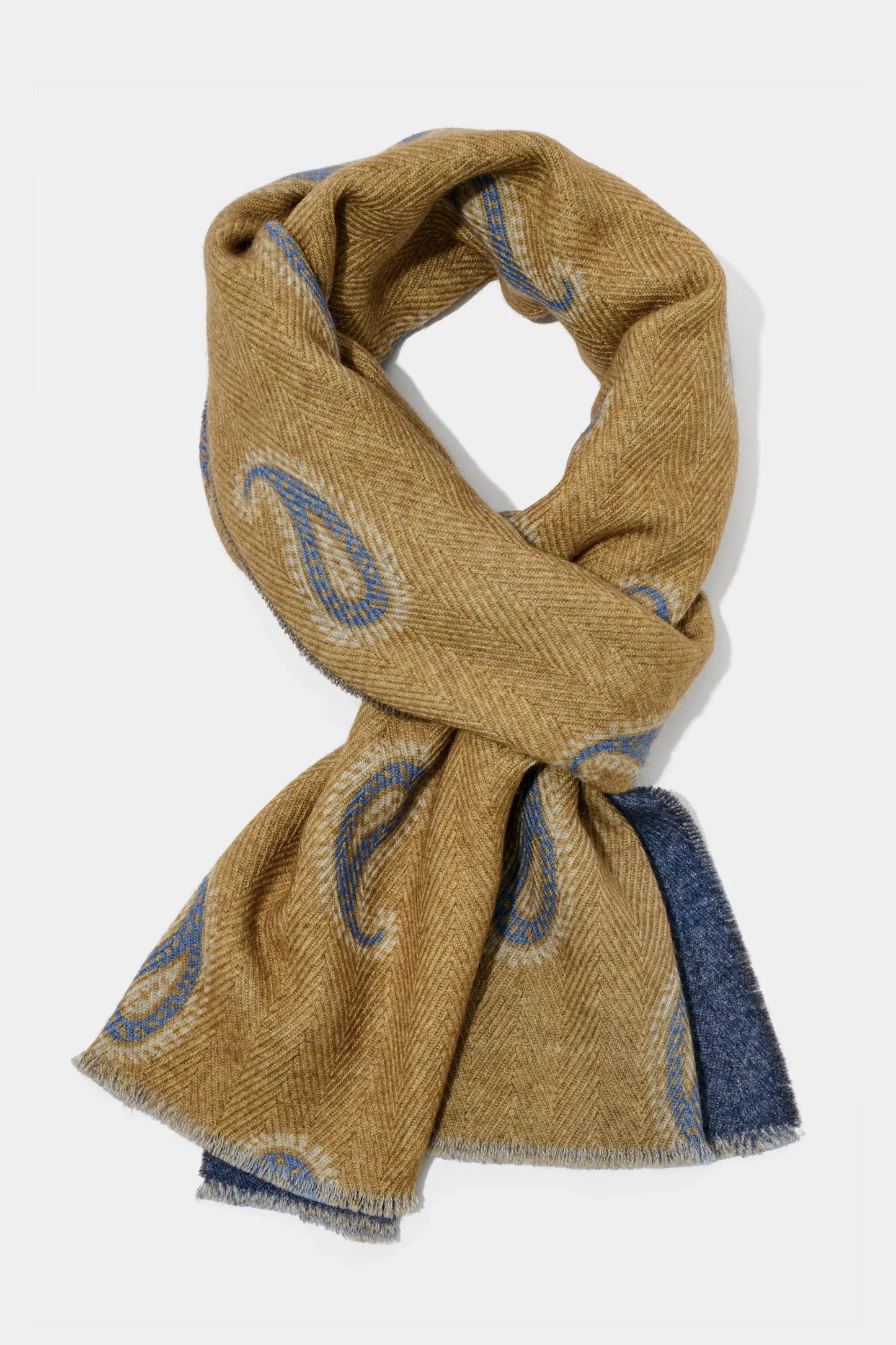 Taupe paisley scarf - Made in Italy