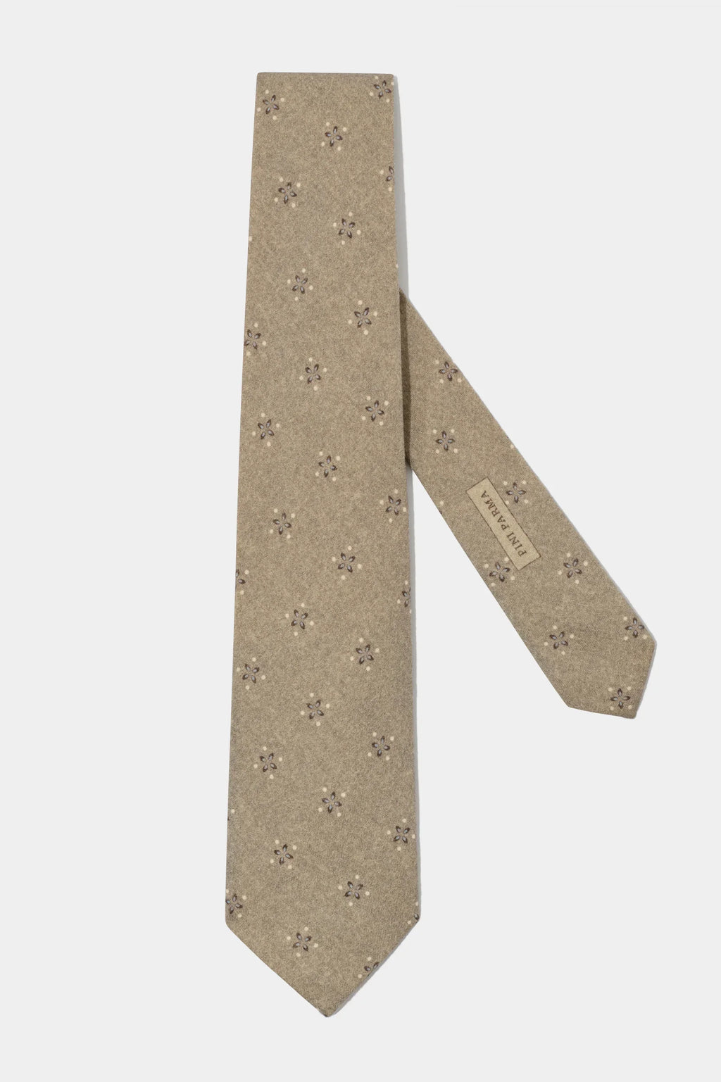 Taupe patterned tie - Made in Italy