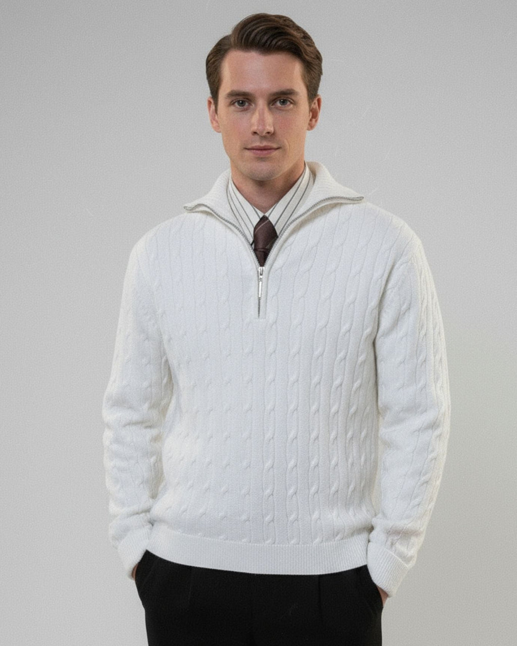 Old Money Retro Sweater Zip