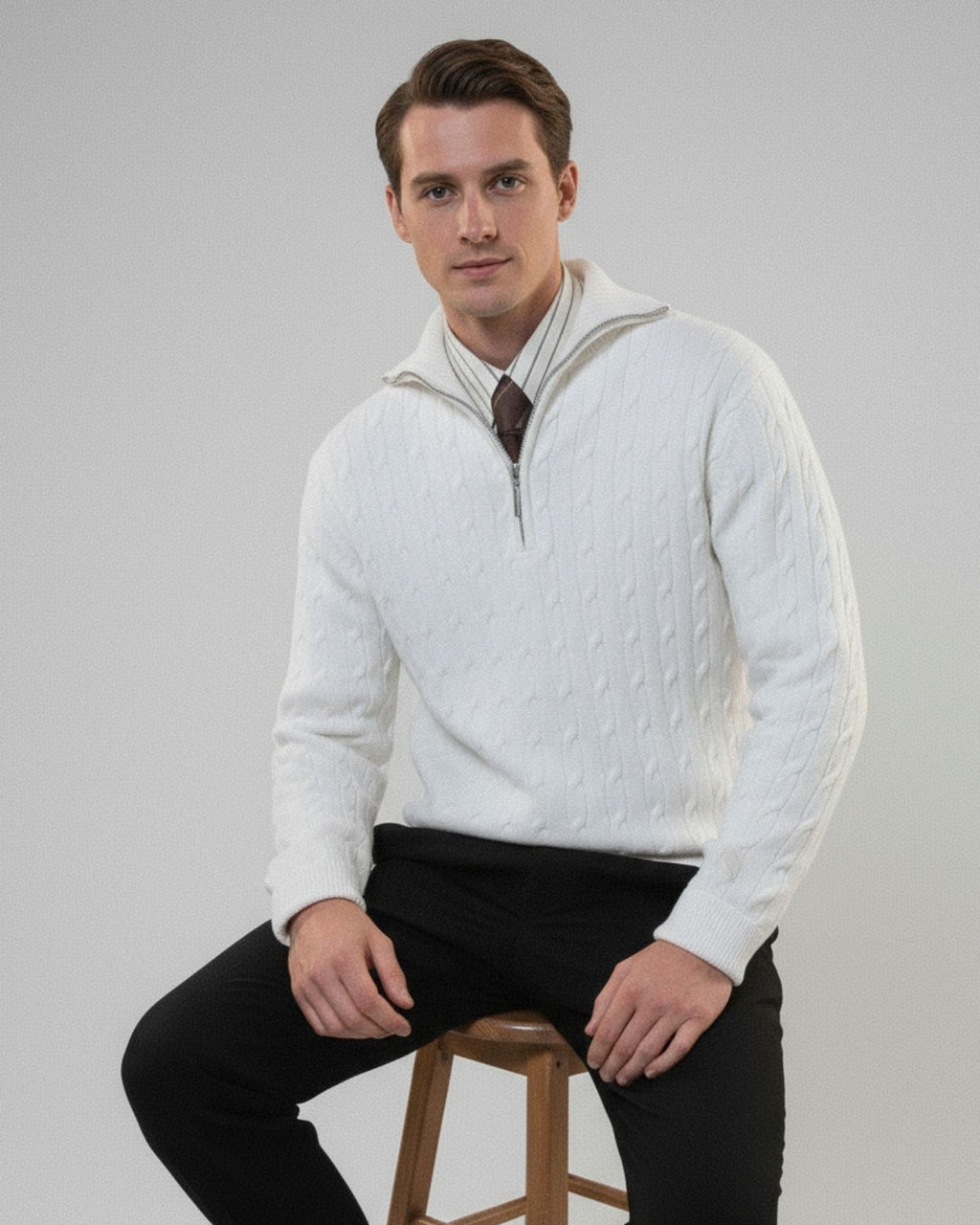 Old Money Retro Sweater Zip